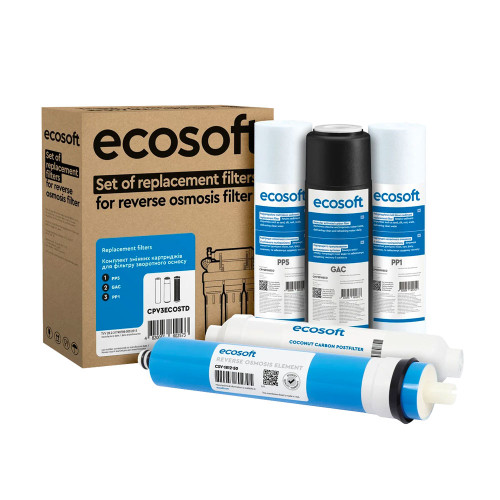 Комплект Ecosoft Standard з 5 картриджів для осмосу з мембраною