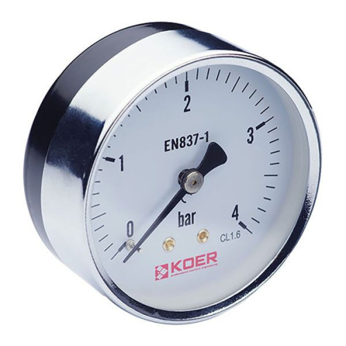 Манометр аксіальний KOER KM.611A D=63мм (0-4 bar)